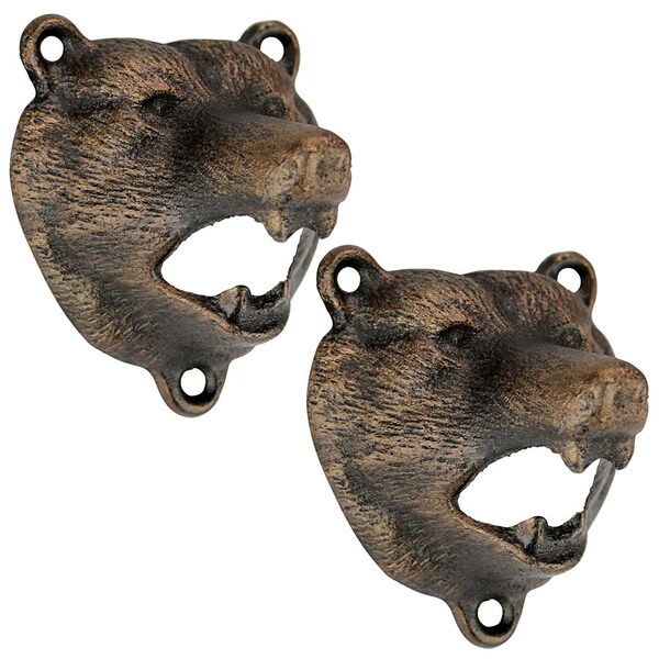 Design Toscano Grizzly Bear of the Woods Cast Iron Bottle Opener, PK 2 - SP91622