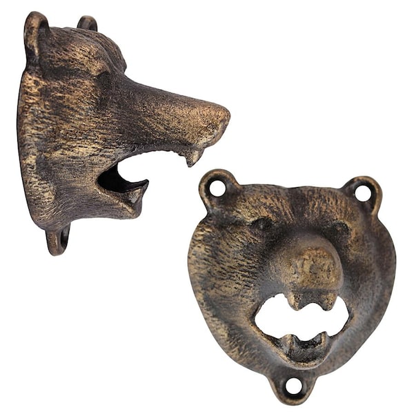 Design Toscano Grizzly Bear of the Woods Cast Iron Bottle Opener, PK 2 - SP91622