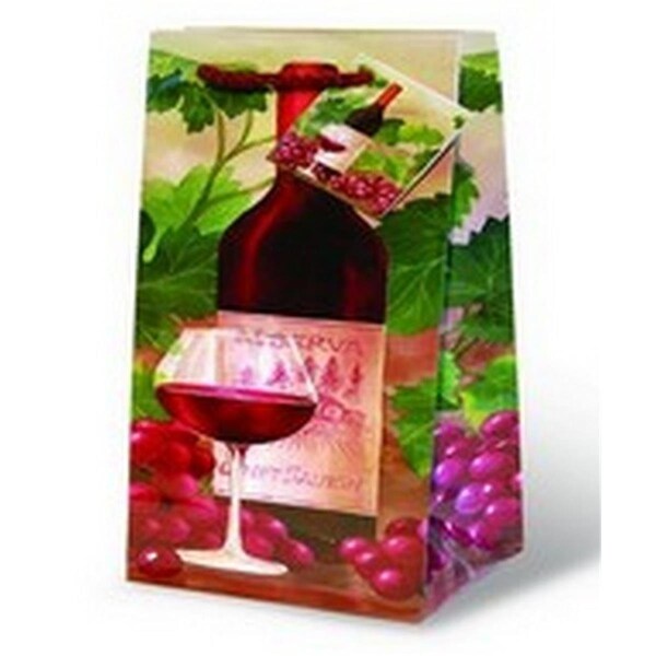 Wrap-Art Wine &amp; Grapes Wine Bottle Gift Bag Red - 17083