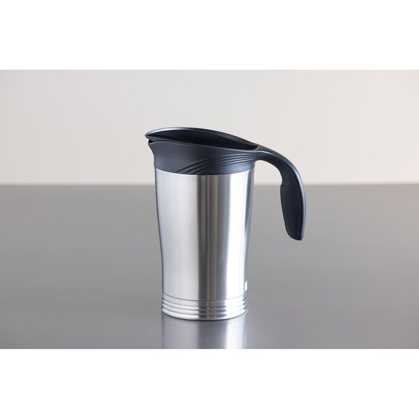Service Ideas ErgoServ Vacuum Pitcher with Lid, Stainless Steel, 1.9 Liter, Brushed - 10-00009-010