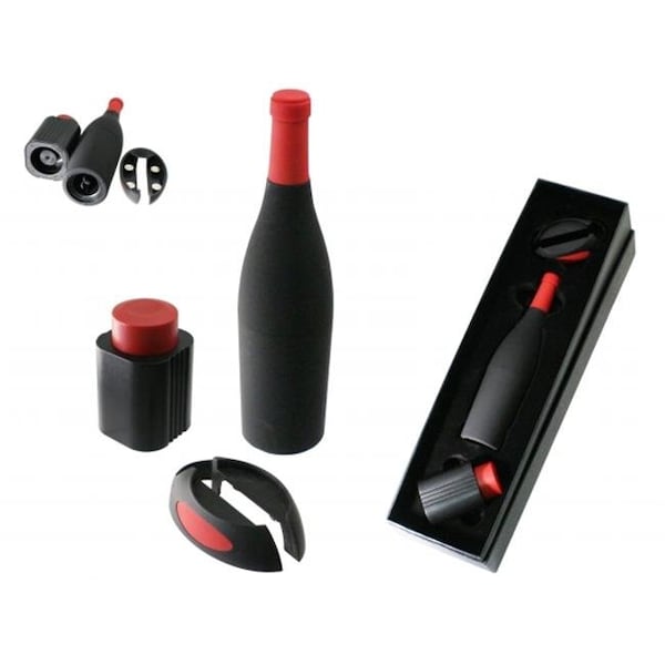 Natico Natico 60-WS3021 3PC WINE SET  CORK SCREW  VACUUM STOPPER & FOILER - 60-WS3021