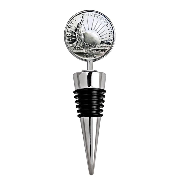 Upm Global 4 x 1.3 in. Statue of Liberty Commemorative Half Dollar Coin Wine Stopper - 15207