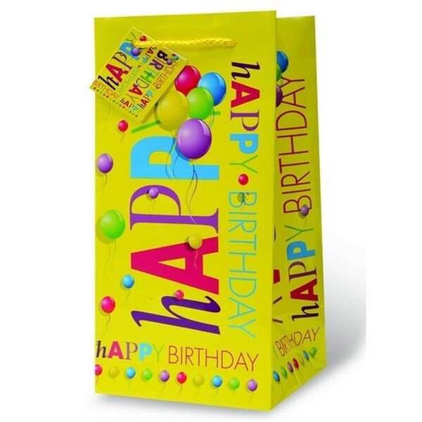 Wrap-Art 1.75 Litre Happy Birthday Wine Bottle Gift Bag - 17884