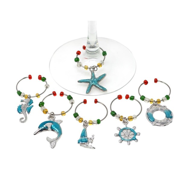 Ls Arts In the Sea Wine Charms, 6PK - WB-084