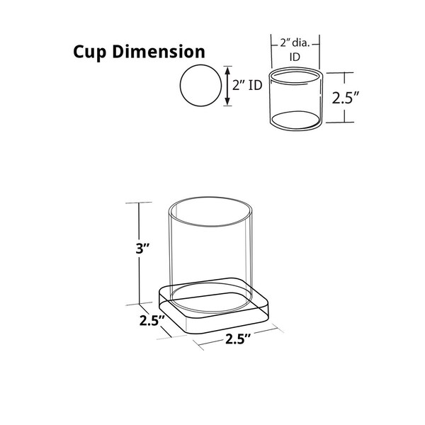 Azar Displays Single Cup Acrylic Deluxe Holder - 225581