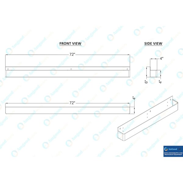 Amgood 72 in. Single Tier Stainless Steel Speed Rail Rack for Commercial Bars - SR-72-Z