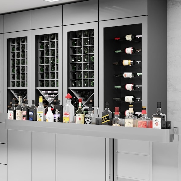 Amgood 72 in. Single Tier Stainless Steel Speed Rail Rack for Commercial Bars - SR-72-Z
