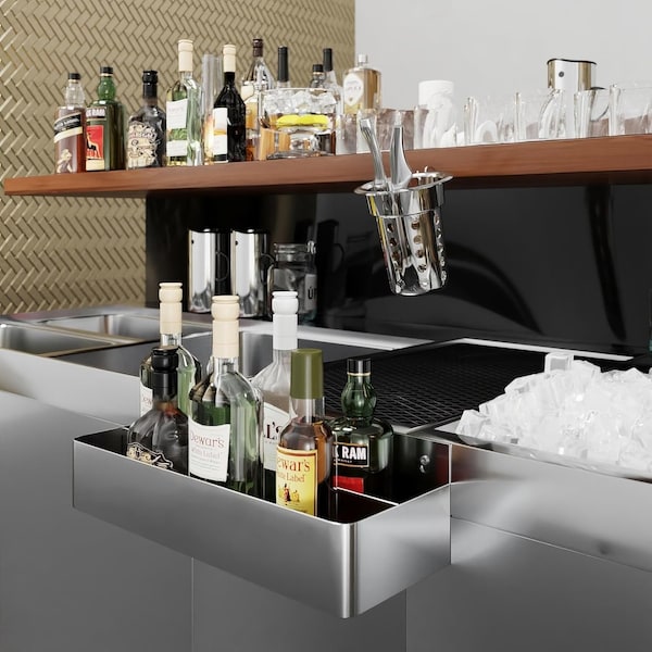 Amgood 22 in. Abreast Double Tier Stainless Steel Speed Rail Rack - AMG SR-22AD-Z