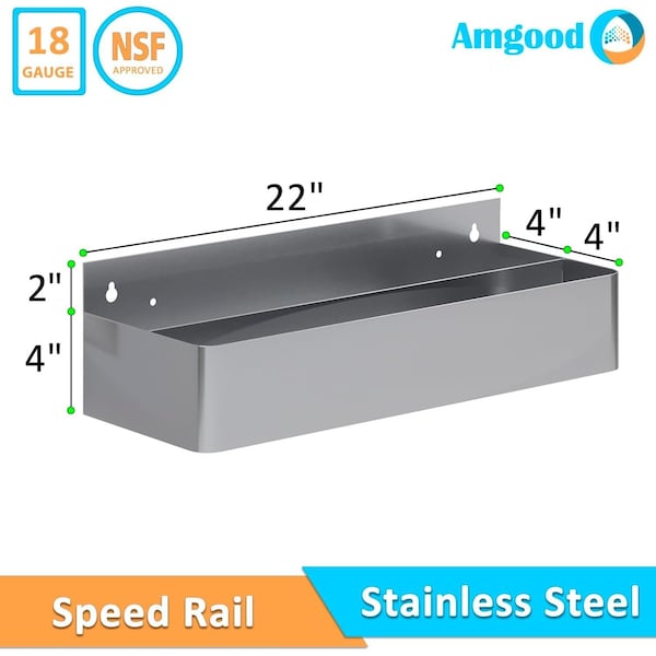 Amgood 22 in. Abreast Double Tier Stainless Steel Speed Rail Rack - AMG SR-22AD-Z