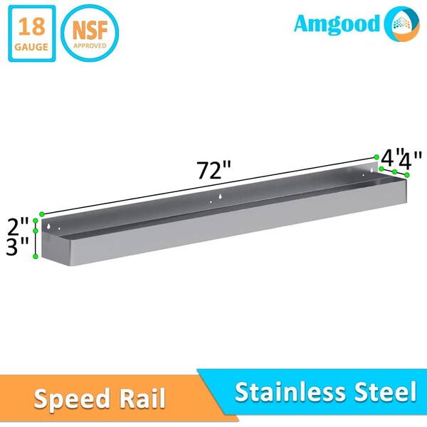 Amgood 72 in. Abreast Double Tier Stainless Steel Speed Rail Rack - AMG SR-72AD-Z