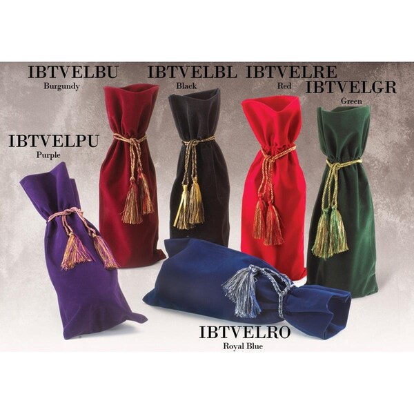 Joann Marrie Designs Velvety Wine Bag Black - IBTVELBL