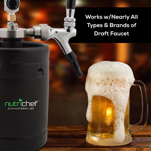 Nutrichef Homebrew Stuff Draft Faucet Cap Keg, Sanitary Cover, Tap Soother - PRTPKBRTP450