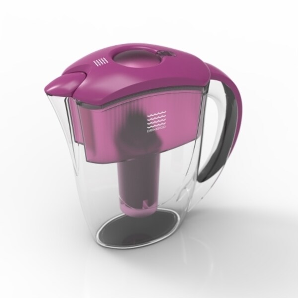 Drinkpod Drinkpod Alkaline Water Filter Pitcher, 8-Stage Cartridge 2.5L Includes 3 Alkaline Water Filters - DPPITCHER1SP