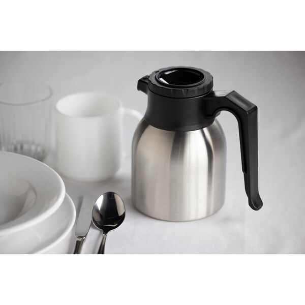Service Ideas Brew-Thru Mini Carafe, Stainless Vacuum Insulation, 0.7 Liter, Brushed - BTS09