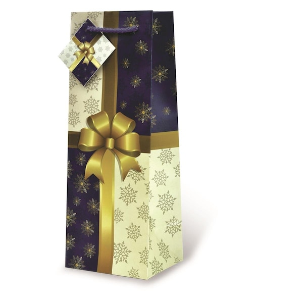 Wrap-Art Tied with A Bow Printed paper Bag with Plastic Rope Handle - 17450