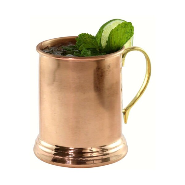 Zees Creations 24 oz Copper Tankard Smooth with Brass Handle - AC6008