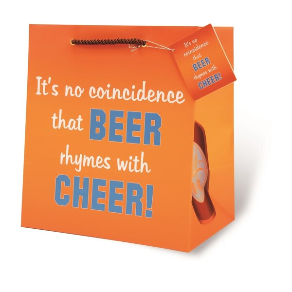Wrap-Art Beer Rhymes with Cheer Pepper Bag with Plastic Rope Handle - 17733