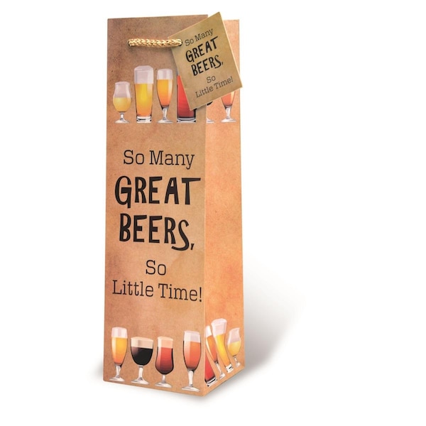 Wrap-Art So Many Great Beers Pepper Bag with Plastic Rope Handle - 17727
