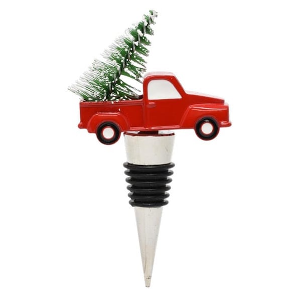 Ls Arts Christmas Truck Bottle StopperRed - XM-2029