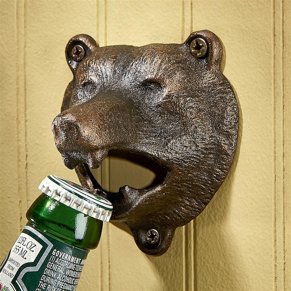 Design Toscano Grizzly Bear of the Woods Cast Iron Bottle Opener - SP1622