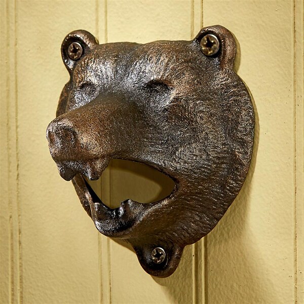 Design Toscano Grizzly Bear of the Woods Cast Iron Bottle Opener - SP1622