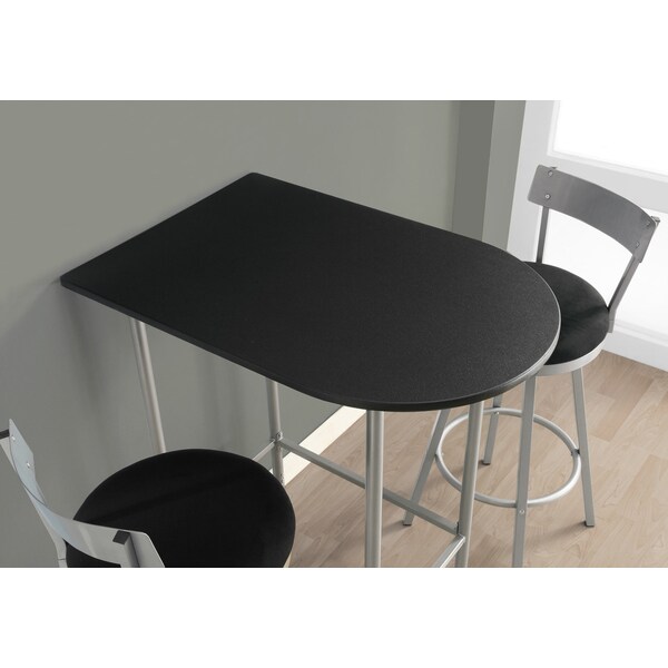 Monarch Specialties Home Bar, Bar Table, Bar Height, Pub, 36" Rectangular, Small, Kitchen, Metal, Laminate, Black, Grey - I 2335