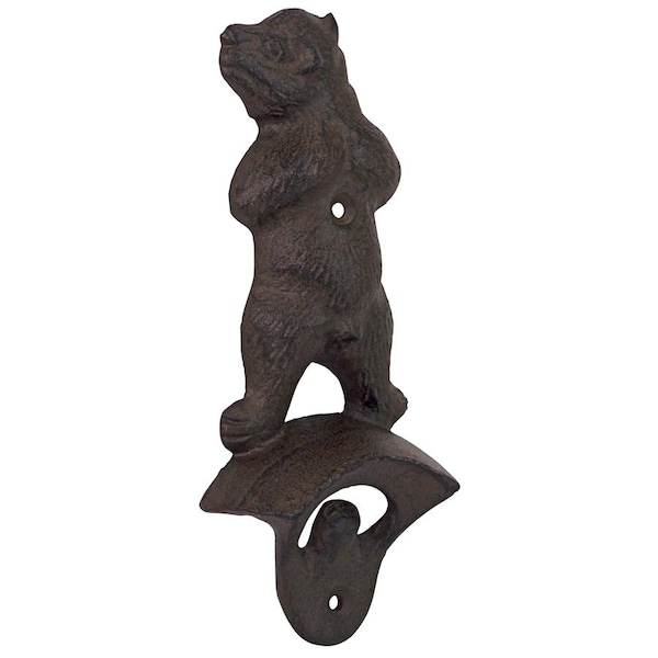 Design Toscano Growling Grizzly Forest Bear Cast Iron Wall Mount Bottle Opener - QH15260