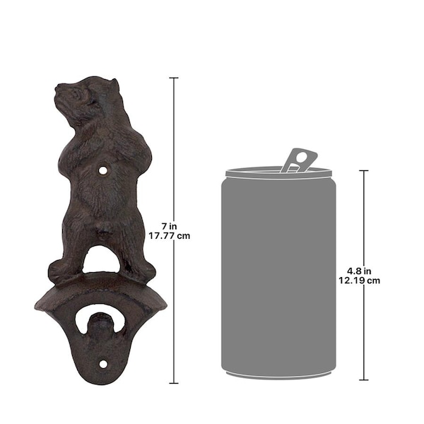 Design Toscano Growling Grizzly Forest Bear Cast Iron Wall Mount Bottle Opener - QH15260