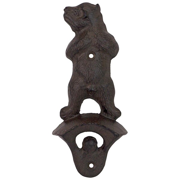 Design Toscano Growling Grizzly Forest Bear Cast Iron Wall Mount Bottle Opener - QH15260