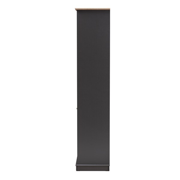 Baxton Studio Mattia Modern Dark Grey and Oak Finished Wood Wine Cabinet - 150-9002