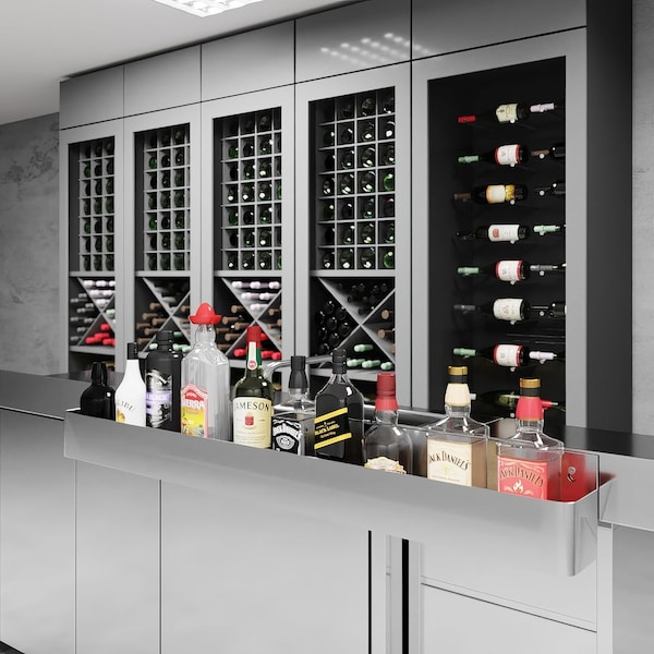 Amgood 60 in. Single Tier Stainless Steel Speed Rail Rack for Commercial Bars - SR-60-Z