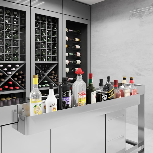 Amgood 60 in. Single Tier Stainless Steel Speed Rail Rack for Commercial Bars - SR-60-Z