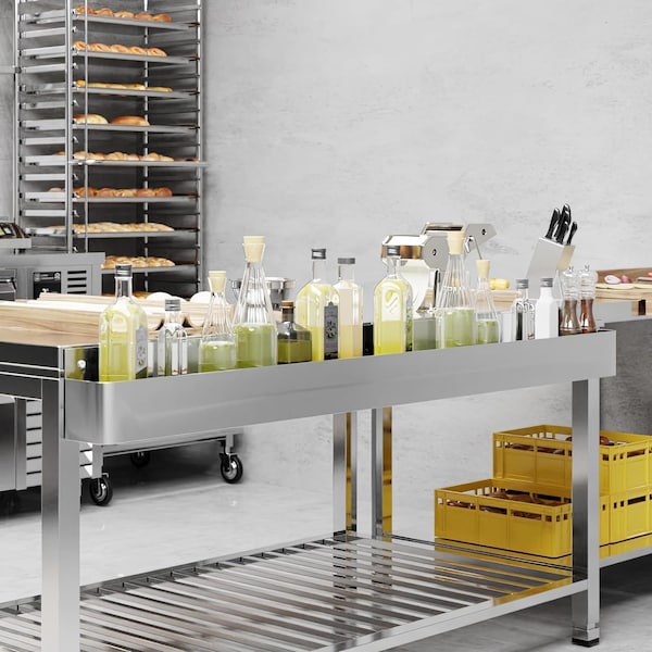 Amgood 60 in. Single Tier Stainless Steel Speed Rail Rack for Commercial Bars - SR-60-Z