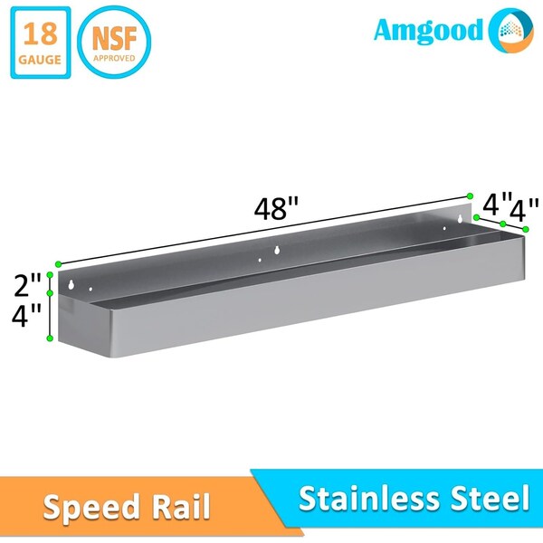 Amgood 48 in. Abreast Double Tier Stainless Steel Speed Rail Rack - AMG SR-48AD-Z