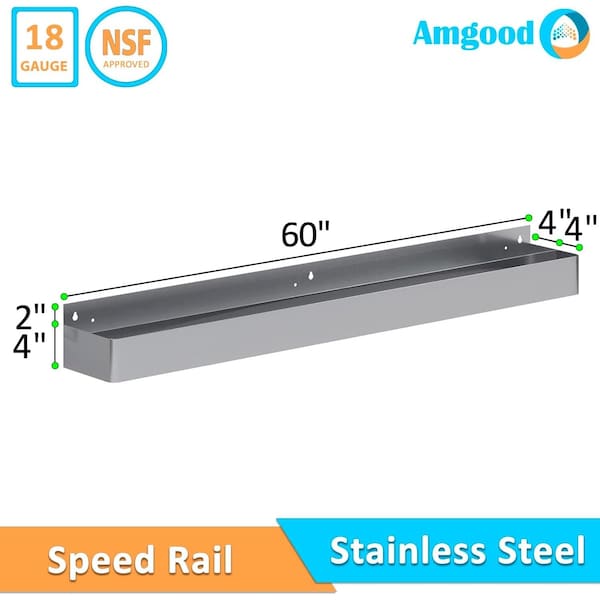 Amgood 60 in. Abreast Double Tier Stainless Steel Speed Rail Rack - AMG SR-60AD-Z