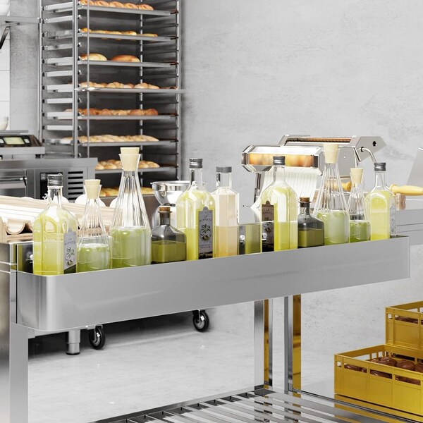 Amgood 42 in. Single Tier Stainless Steel Speed Rail Rack for Commercial Bars - SR-42-Z