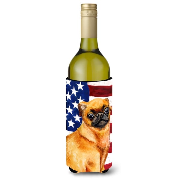 Carolines Treasures Small Brabant Griffon Patriotic Wine Bottle Beverge Insulator Hugger - BB9667LITERK