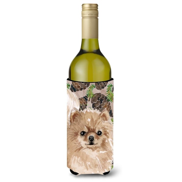Carolines Treasures Pomeranian Pine Cones Wine Bottle Beverge Insulator Hugger - BB9600LITERK