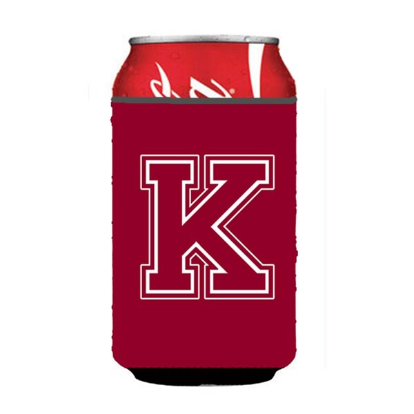 Carolines Treasures Letter K Initial Monogram - Maroon And White Can Or Bottle  Hugger - CJ1032-KCC
