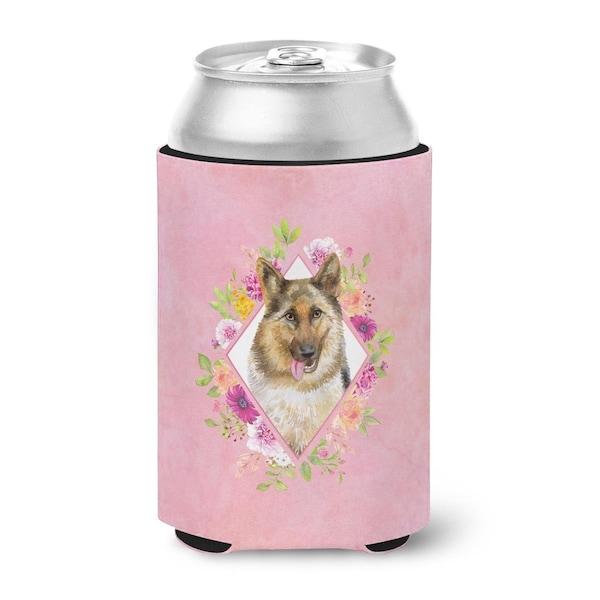 Carolines Treasures German Shepherd No.1 Pink Flowers Can or Bottle Hugger - CK4146CC