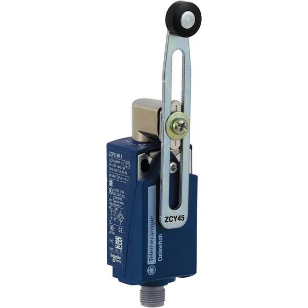 Interruptor de límite Telemecanique Sensors, palanca de rodillo ajustable, rotativo, 1NC/1NO, 3A @ 240V AC, Ubicación del actuador: Lateral - XCKP2145M12