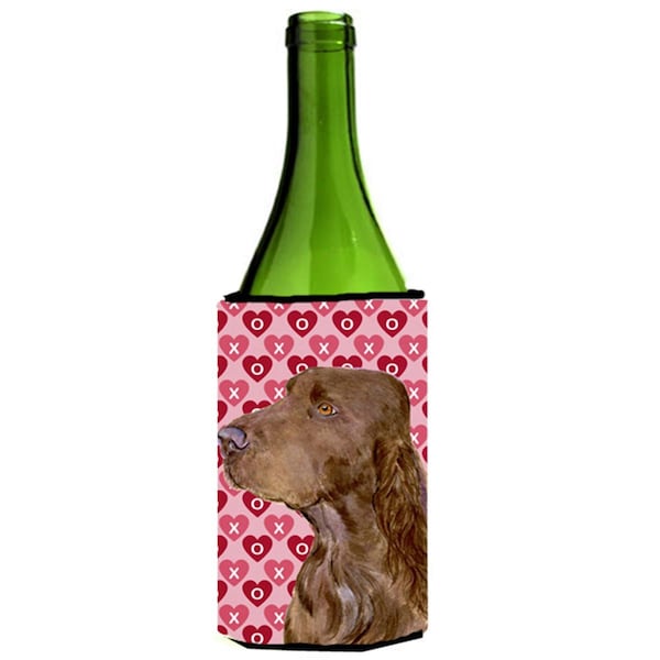 Carolines Treasures Field Spaniel Hearts Love And Valentines Day Wine bottle sleeve Hugger - SS4525LITERK