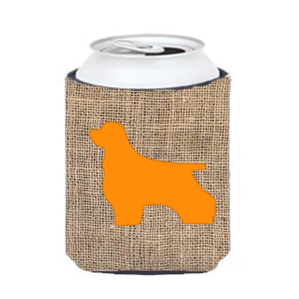 Carolines Treasures Cocker Spaniel Burlap And Orange Can Or Bottle  Hugger - BB1075-BL-OR-CC