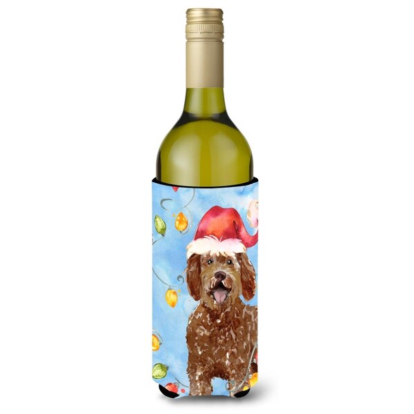Carolines Treasures Christmas Lights Labradoodle Wine Bottle Beverage Insulator Hugger - CK2482LITERK