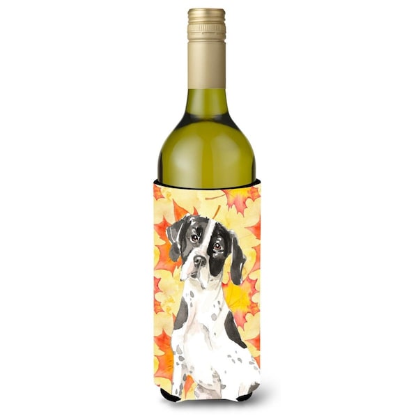 Carolines Treasures Fall Leaves English Pointer Wine Bottle Beverge Insulator Hugger - CK1843LITERK