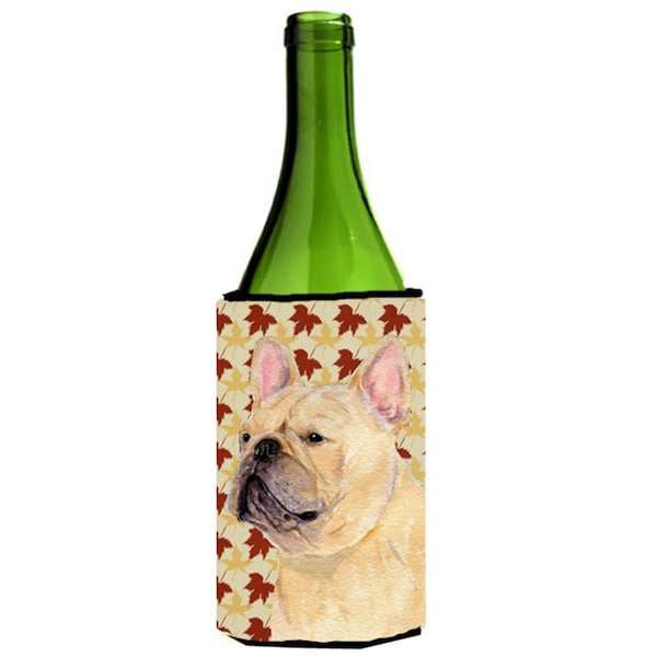 Carolines Treasures French Bulldog Fall Leaves Portrait Wine bottle sleeve Hugger - SS4371LITERK