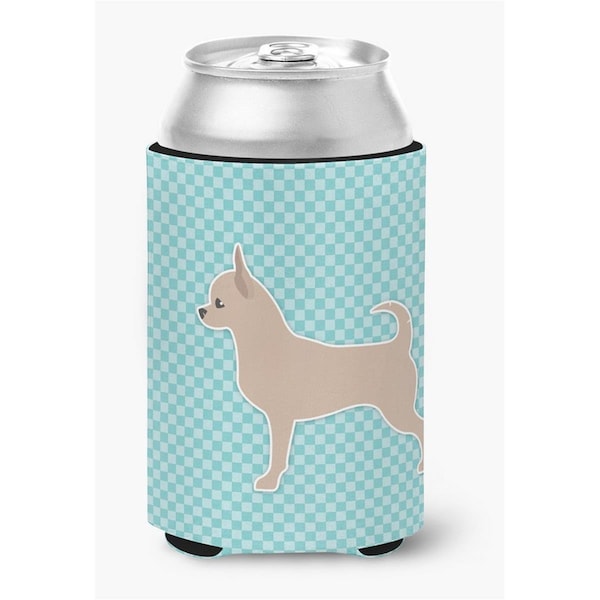 Carolines Treasures Chihuahua Checkerboard Blue Can or Bottle Hugger - BB3750CC