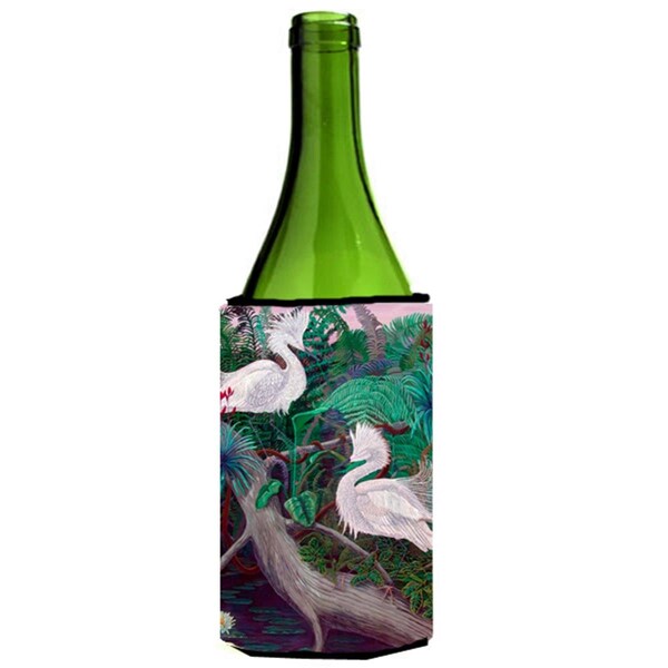 Carolines Treasures Bird - Egret Wine bottle sleeve Hugger - 24 oz. - 7142LITERK