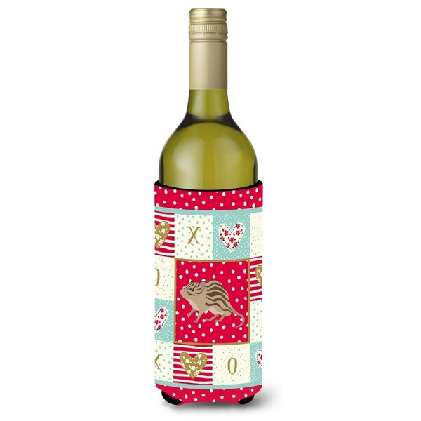Carolines Treasures 24 oz Zebra Mouse Love Wine Bottle Hugger - CK5455LITERK