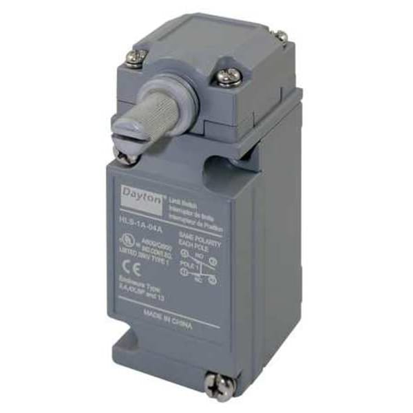 Interruptor de límite Dayton resistente, sin palanca, rotativo, SPDT, 10A @ 600V AC, Ubicación del actuador: Lateral - 12T897